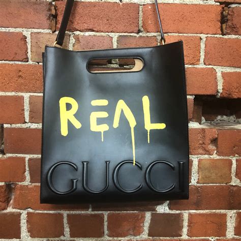 gucci leather tote realreal|Gucci online exclusive tote.